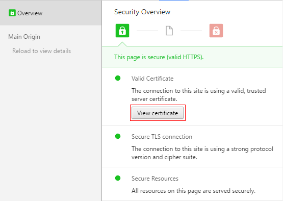 In Chrome, viewing certificate's crl distribution points